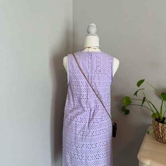 LOFT Light Purple Eyelet Dress - Picture 2 of 4